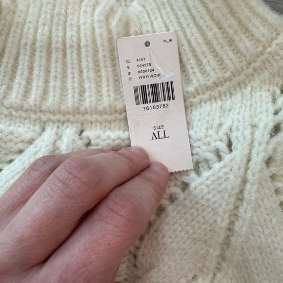 MAEVE ANTHROPOLOGIE Bow Ribbon Tie Sweater Vest in Ivory One Size NWT - Picture 6 of 9